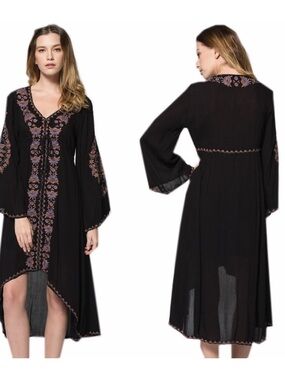 high low embroidered dress
